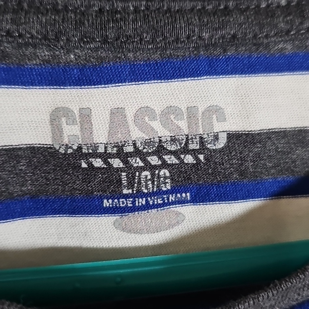 Set Of 4 Cotton T-shirts Solid Striped Crewneck V-Neck Men's Size L - Picture 12 of 13